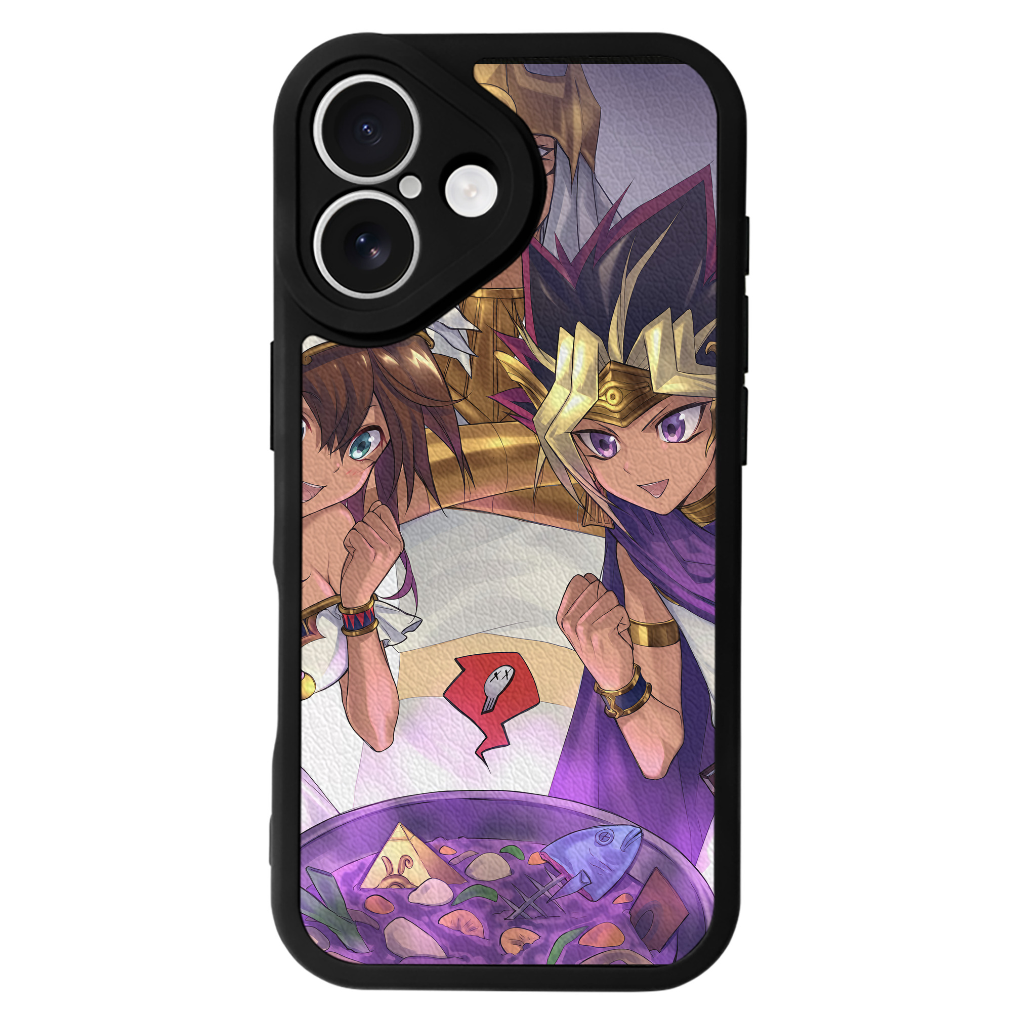 （画像用） 遊☆戯☆王 Yu-Gi-Oh! 【iPhone 16シリーズ対応】シリコンスマホケース（レザー調） 材質：シリコン